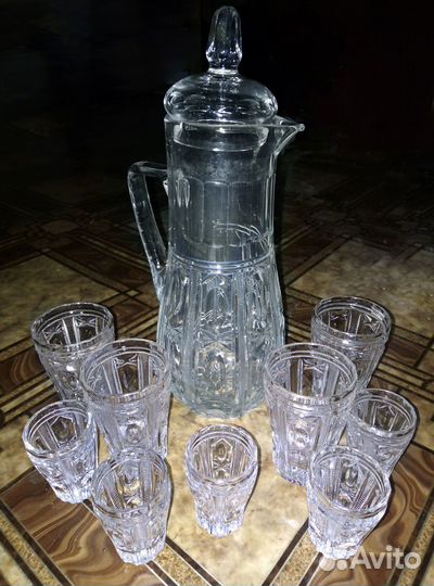 Кувшин стаканы стопки Гусь Хрустальный Графин СССР