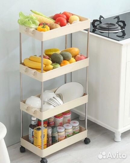 Полка-органайзер на колесиках, 4 ярусов