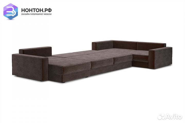Диван п-образный тик-так Сохо коричневый