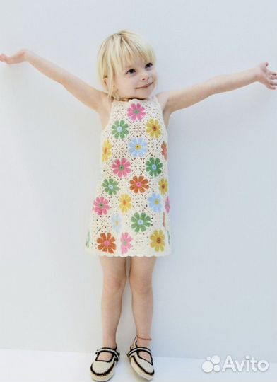 Платье из кружева кроше Zara 110 116 122/128