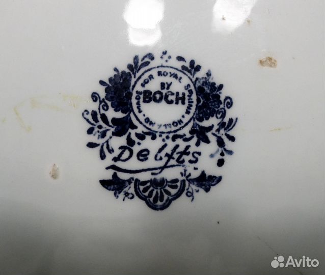 Большое старое настенное блюдо. Royal Delft из NL