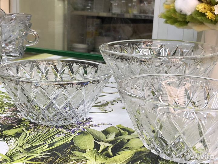 Komok Конфетница/фруктовница «ромбы» хрустальные