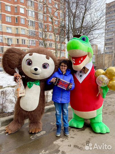 Крокодил Гена и Чебурашка на поздравление аниматор