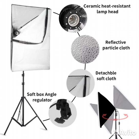 Комплект 2-х софтбоксов постоянного света под Е27