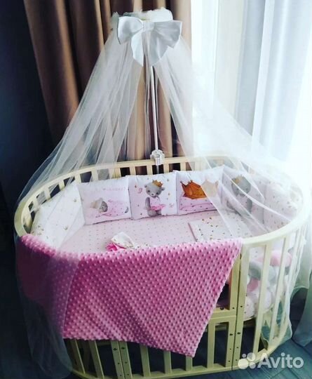 Бортики в детскую кроватку для девочки