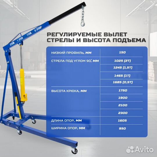 Кран гаражный складной 2 тонны