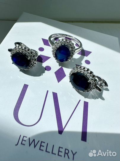 Комплект серьги+кольцо новый