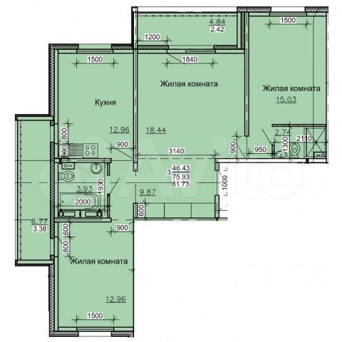 3-к. квартира, 88,7 м², 5/10 эт.