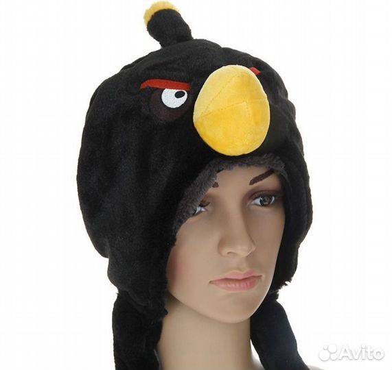 Шапка angry birds красная,черная для детей