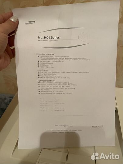 Принтер samsung ml 2015