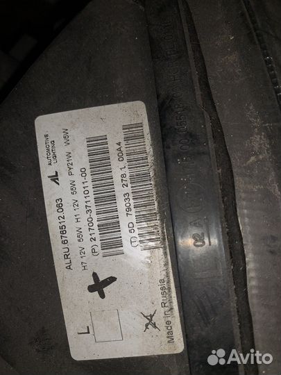 Фара левая priora