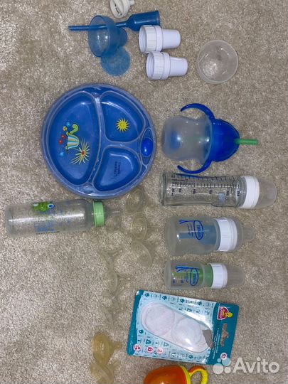 Бутылочки, соски, сетка для прикорма кучочками