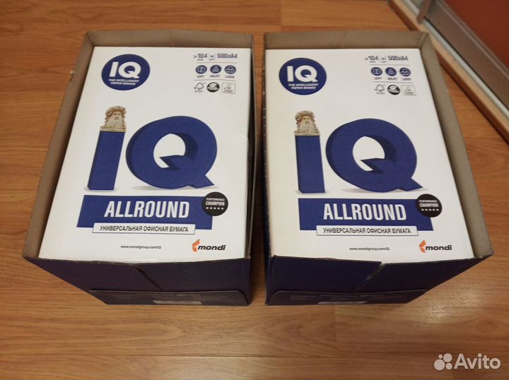Продаю бумагу IQ А4 80g/m2 500л