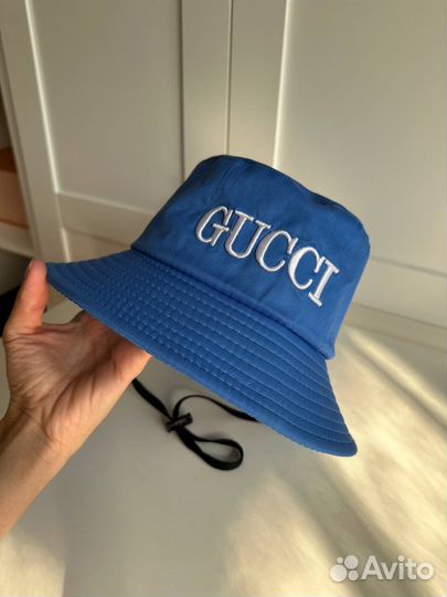 Панама Gucci новая хлопок синяя