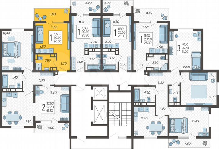 Квартира-студия, 26,3 м², 5/10 эт.