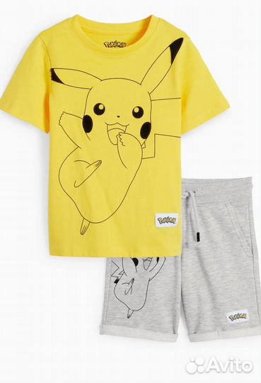 Костюм шорты футболка c&a пикачу
