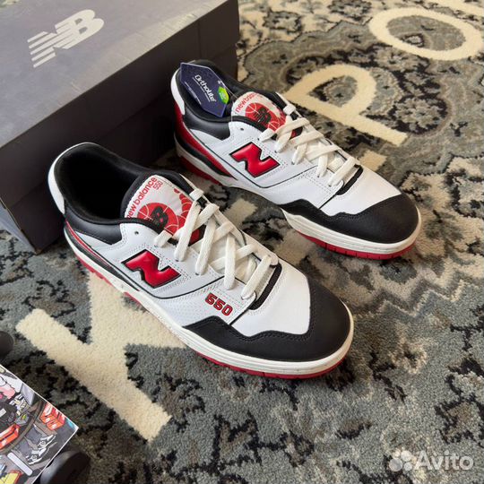 New Balance 550 white red