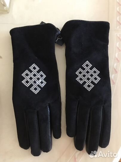 Перчатки женские кожаные новые