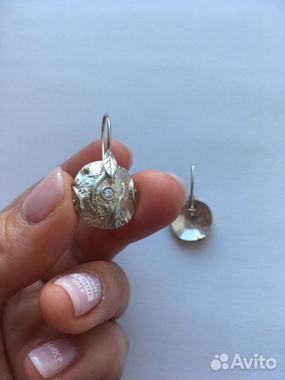 Крупные серебряные серьги