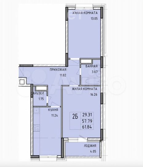 2-к. квартира, 62 м², 7/14 эт.