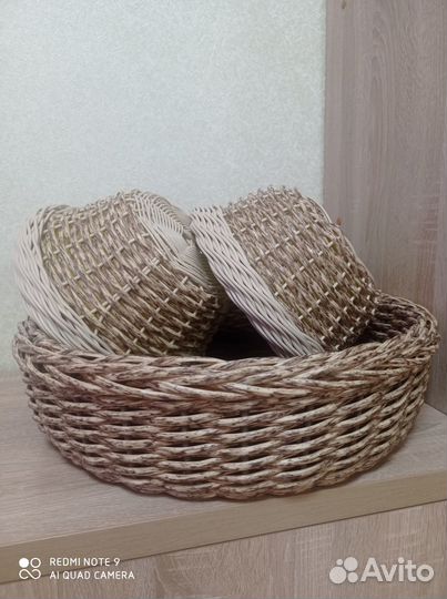 Подвесное кашпо из ротанга