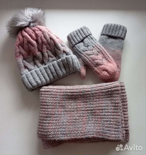 Шапка, снуд, варежки зима