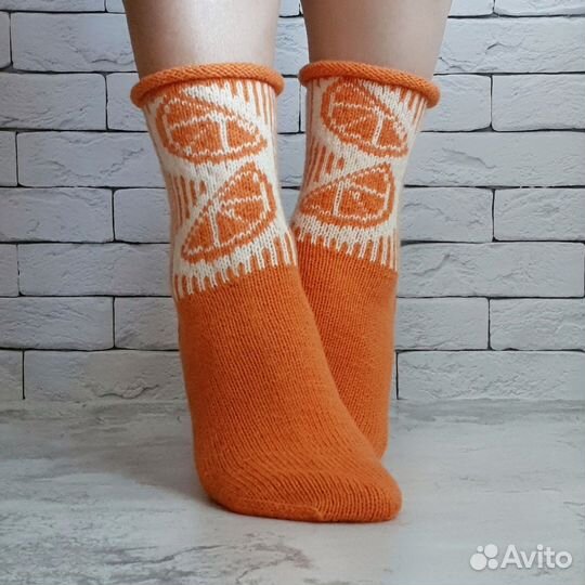 Носки вязаные шерстяные ручной работы