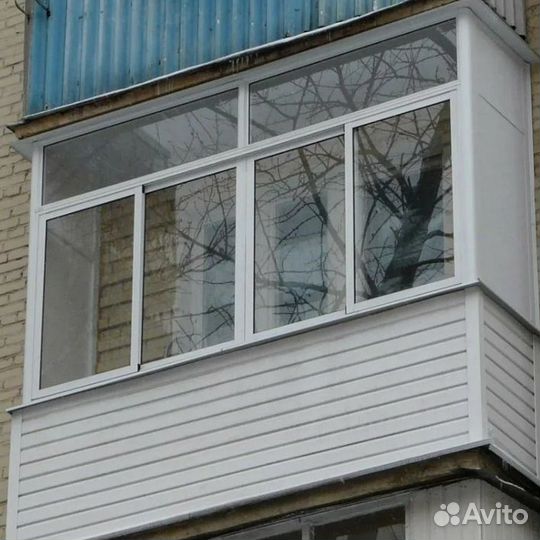 Остекление алюминиевое с отделкой