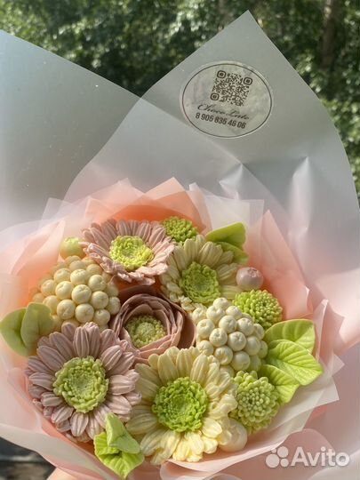 Букет из зефирных цветов, чайные бомбочки