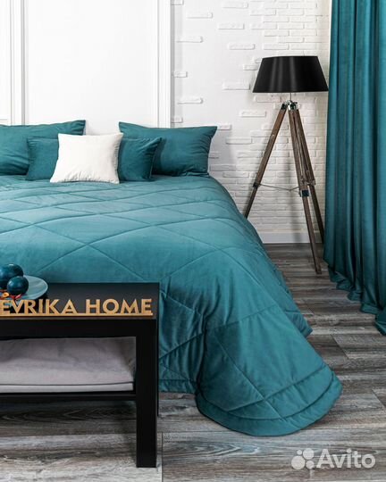 Покрывало Беллиссимо бирюзово-синий