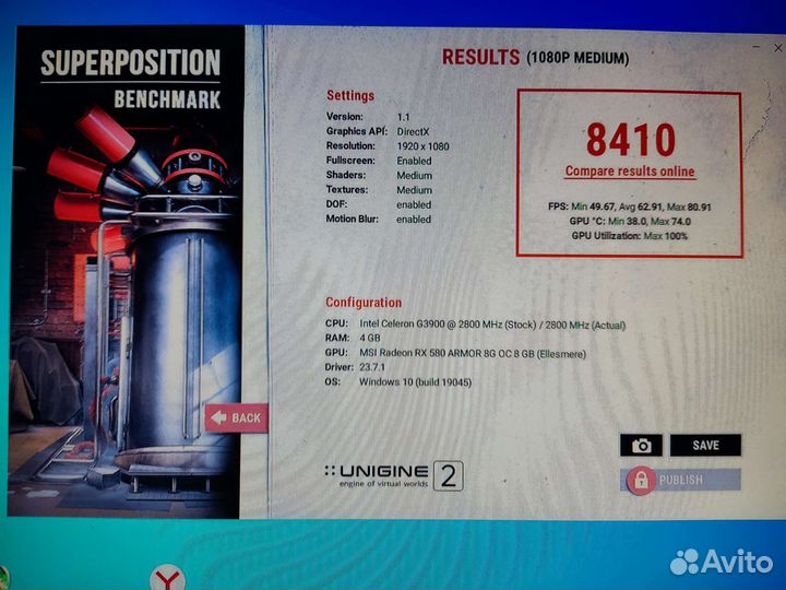 Видеокарта rx 580 8gb MSI