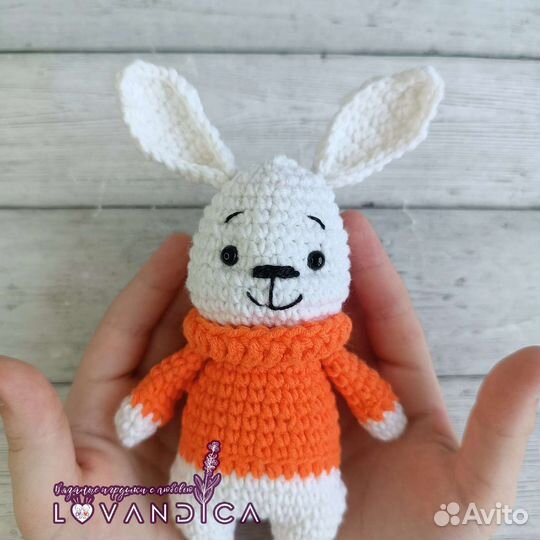 Заяц, амигуруми, игрушка зайчик, вязаный зайка