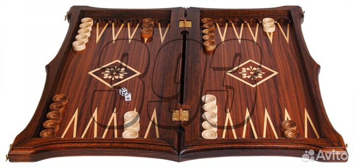 Нарды, шашки Ореховые (филигранные, средни (50794)