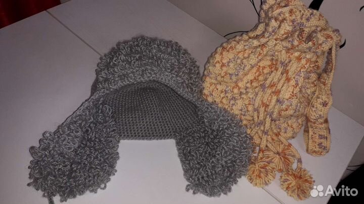 Шапка ушанка женская вязаная