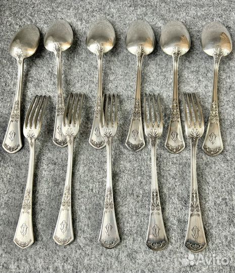 Набор закусочных приборов, посеребрение, Франция