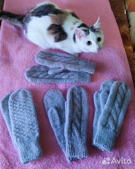 Варежки женские пуховые