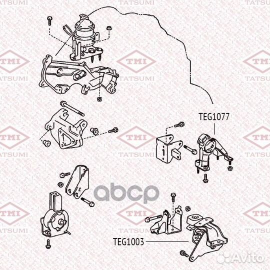 Опора двигателя задняя TEG1077 tatsumi