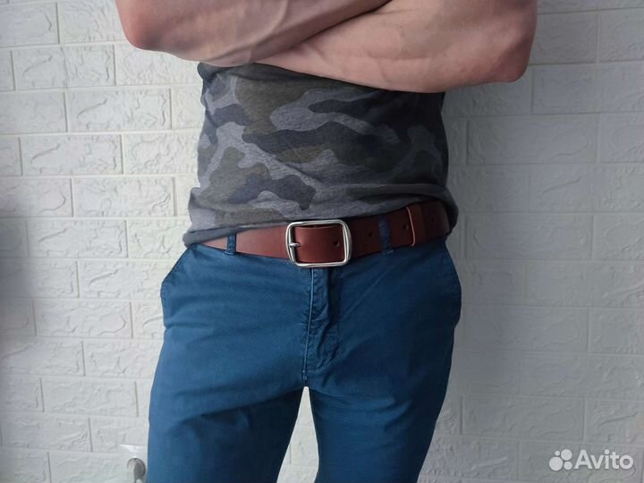 Мужской кожаный ремень ручной работы