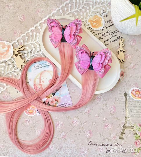 Весенние бантики с прядями