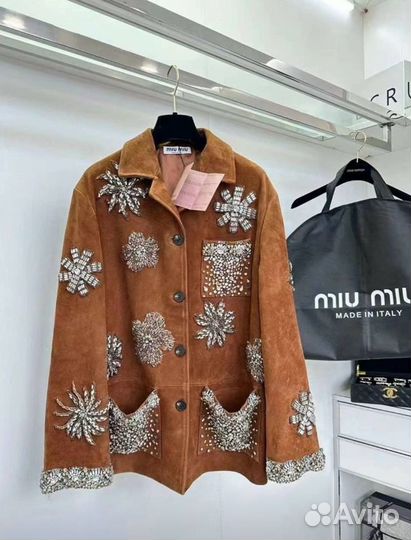 Кожаная куртка Miu Miu