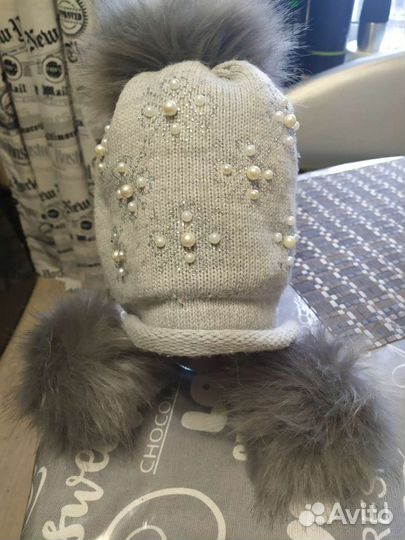 Шапка зимняя для девочки 50-52