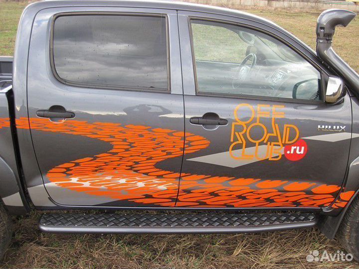 Пороги риф силовые Toyota Hilux 2005-2014