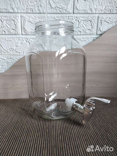 Банка для чайного гриба и лимонада с краном