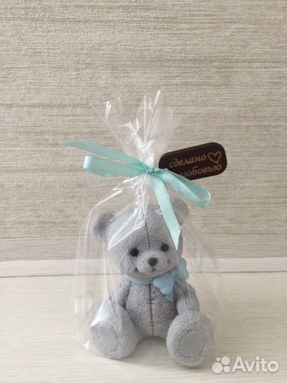 Мишка Тедди с бантом (мыло ручной работы)