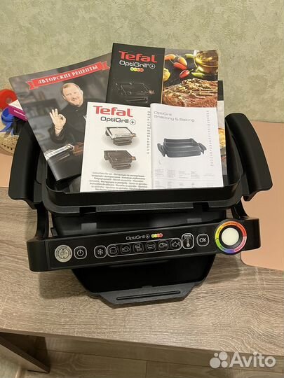 Гриль tefal optigrill + с насадкой для запекания