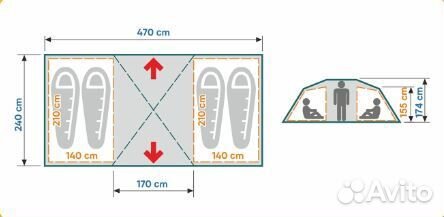 Палатка двухслойная 