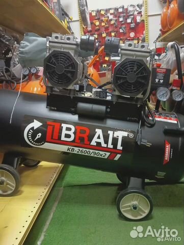 Компрессор воздушный Brait 90л 450л/м 2-двигателя