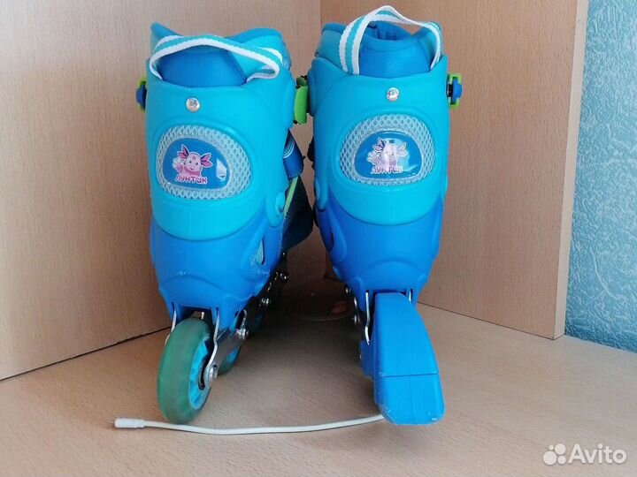 Роликовые коньки раздвижные р. 34-37 + шлем+защита