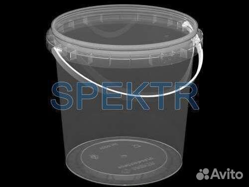 Ведро пластиковое с крышкой, 1 литр