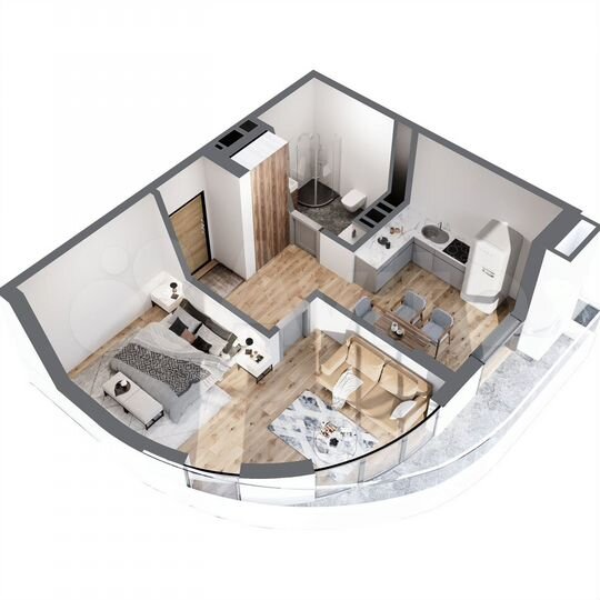 2-к. апартаменты, 51,8 м², 2/8 эт.